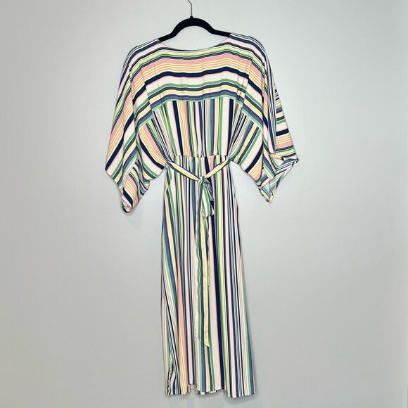 Lulu’s Rainbow High Potential Blush Multi Stripe Dolman Sleeve Dress Size Small - Picture 3 of 7